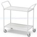 Tischwagen max. 150 kg mit 3 Etagen Eiche, 1224x460x946 mm Laminat Transporttisch mit hellgrauen Gestell