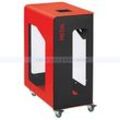 CUBATRI VIGI Abfallbehälter Rossignol mobil 90 L grau/rot mit Klemmbügel, Rädern, ohne Schloss