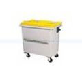 KOROK Müllcontainer Rossignol 660 L Kunststoff mit Schiene gelb/grau, mit 4 Rädern