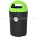 Mülltonne Metro Dome Müllbehälter 100 L schwarz grün mit Innenbehälter, zwei Einwurföffnungen, stark und haltbar