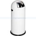 Mülleimer VAR Abfallsammler Pushdeckel 52 L weiß mit verzinktem Inneneinsatz und bodenschonendem Kantenschutz