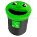 Mülleimer Smiley Face Bin Abfallbehälter 52 L schwarz limone für Schulen, Kindergärten und Kindertagesstätten