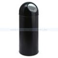 Mülleimer Bulletbin 40 L metallic-schwarz Metall Abfallbehälter mit verzinktem Inneneimer