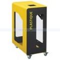 CUBATRI VIGI Abfallbehälter Rossignol mobil 90 L grau/gelb mit Klemmbügel, Rädern, ohne Schloss
