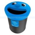 Mülleimer Smiley Face Bin Abfallbehälter 52 L schwarz blau für Schulen, Kindergärten und Kindertagesstätten