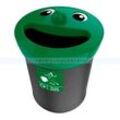 Mülleimer Smiley Face Bin Abfallbehälter 52 L schwarz grün für Schulen, Kindergärten und Kindertagesstätten