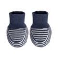 OrganicEra - Baby-Schuhe FOOTIE gestreift in indigo melange, Gr.50/56