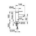 KEUCO Einhebel-Waschtisch-Mischer Plan blue 53902, ohne Ablaufgarnitur, verchromt 53902010100