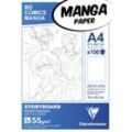 Manga-Block für Storyboard A4 100 Blatt 55g, mit einfachem Raster