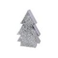 Metall Weihnachtstanne Chromoptik silber gehämmert 28 x 6 cm Deko