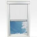 Dachfensterrollo Verdunklung, 94 x 61,3 cm (Höhe x Breite), weiß/silber