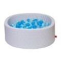 Bällebad soft - "Geo cube grey" - 300 balls soft blue/blue/transparent