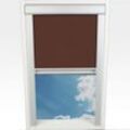 Dachfensterrollo Verdunklung, 74 x 61,3 cm (Höhe x Breite), braun/silber