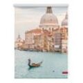 Lichtblick Rollo Klemmfix, ohne Bohren, blickdicht, Venedig Canal Grande - Blau, 45 x 150 cm (B x L)