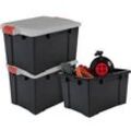 3 IRIS Ohyama DIY SK-450 Aufbewahrungsboxen 3x 50,0 l schwarz, grau, rot 38,5 x 59,0 x 40,0 cm