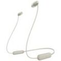 Sony WI-C100 In Ear Headset Bluetooth® Stereo Taupe Headset, Klang-Personalisierung, Lautstärkeregelung, Nackenband, Schweißresistent, Wasserabweisend