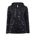 Große Größen: Kapuzensweatshirt mit Stern-Alloverdruck, schwarz, Gr.52/54