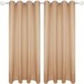 Bestgoodies - Gardine mit Ösen 140x225 cm ( Breite x Länge ) in Sandgrau, blickdichter Vorhang, Ösenvorhang in vielen Variationen - Sandgrau