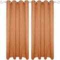 Bestgoodies - Gardine mit Ösen 140x225 cm ( Breite x Länge ) in Hellbraun, blickdichter Vorhang, Ösenvorhang in vielen Variationen - Hellbraun