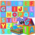 Spielwerk® 86-teilige Puzzlematte Baby Kinder 3,3m² Spielmatte Bodenschutzmatte Krabbelmatte Buchstaben Zahlen ABC Lernteppich XXL Schaumstoff