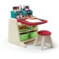 Flip & Doodle Staffelei mit Schreibtisch & Hocker für Kinder Kreativitätstisch aus Kunststoff mit Behältern - mehrfarbig - Step2