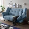 Schlafsofa mit Bettkasten in 208x134 cm INSUL-09, in der Farbe denim - blau