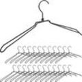 24 x Kleiderbügel, für Hemden, Jacken & Blusen, Industrie Design, Metall, Drahtbügel, 45 cm breit, Bügel, schwarz