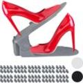 80 x Schuhstapler verstellbar, Schuhorganizer für hohe & flache Schuhe, rutschfest, Schuhhalter H 11,5-20cm, dunkelgrau