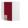 Eckhängeschrank Fame-Line 57 cm Weiß/Bordeaux-Rot Hochglanz modern Vicco