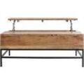 Couchtisch aufklappbar Industrie-Stil Mangoholz und Metall L110 cm YPSTER