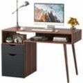 Computertisch für das Heimbüro, Schreibtisch mit Schubladen & Schrank, geraeumiges Ablagefach, breiter Bürotisch für pc Computer, platzsparend, für