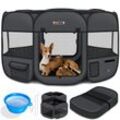 LOVPET® Welpenlaufstall Tierlaufstall Faltbar für Kleintiere Hunde, Katzen Inkl. Hundenapf Hundelaufstall Freigehege Oxfordgewebe Pop-up System Indoor & Outdoor