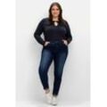 Große Größen: Skinny Jeans in Curvy-Schnitt SUSANNE, dark blue Denim, Gr.44