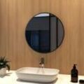 Wandspiegel ф50cm rund Einfache Badspiegel matt schwarzer Rahmen Badezimmerspiegel - Meykoers