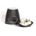 Frankystar - Pasha - Zweiteiliger Zwinger für Katzen und Hunde. Haustierbett aus Polyethylen mit Stroh-Effekt, geliefert mit 2 Kissen. Farbe Anthrazit