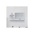 Grosmonde - 90x10.5x45 cm Miroir de salle de bain Blanc brillant Aggloméré