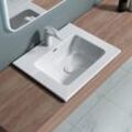 60x48x12 cm Design Einbauwaschbecken Col02 aus Gussmarmor , Waschbecken, Waschtisch, Handwaschbecken - weiß - Doporro