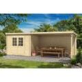 Alpholz Gartenhaus Brilon 28-A Gartenhaus aus Holz, Holzhaus mit 28 mm Wandstärke inklusive Terrasse, Blockbohlenhaus mit Montagematerial