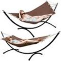 Hammock with Stand 300x100 Garden Lounger Hanging Swing with Metal Frame - braun