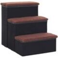 Pawhut - Haustiertreppe Katzentreppe Hundetreppe Faltbar 3 Stufen Tiertreppe mit Stauraum für Katzen und Hunde mdf Schwarz 40 x 54 x 48 cm - Schwarz