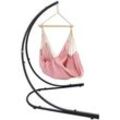 Hammock Chair Stand with xxl Hanging Seat c Frame 360° Outdoor Swing Chair Pink - rosa