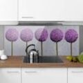 Spritzschutz Glas - Allium Kugel-Blüten - Panorama Quer Größe HxB: 40cm x 100cm