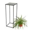 Dandibo - Blumenhocker Metall Schwarz Eckig 82,5 cm Blumenständer Beistelltisch 434 Blumensäule Modern Pflanzenständer Pflanzenhocker