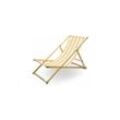Liegestuhl Sonnenliege Gartenliege Holzliege Strandliegestuhl Campingstuhl Holz Klappbar (Gelb/Weiß Gestreift) - Gelb Weiß Gestreift