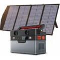 Tragbares Kraftwerk, Solargenerator, Batterie, mobiler Stromspeicher, 606 Wh, 700 w, mit Solarpanel 140 w, für Outdoor, Garten, Party, Reisen,