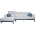Sofa HHG 520, Couch Ecksofa L-Form 3-Sitzer, Liegefläche Nosagfederung Taschenfederkern verstellbar 277cm links, hellgrau - grey