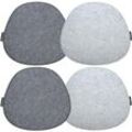 Dunedesign - Soft Felt Cushion for Chairs chic Set of 4 Grey Oval 40x37cm - grau