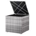 Polyrattan Auflagenbox Kissenbox Gartenbox Lounge 75x75x70 cm Wasserdicht Innentasche Gasdruckfeder Wetterfest Grau - Casaria