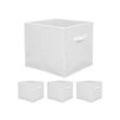 Faltbox Set 4 Boxen für Kallax Regal weiß 33x38x33cm Expedit Box mit Stoffgriff