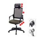 Bürostuhl MCW-J52, Drehstuhl Schreibtischstuhl, ergonomisch Kopfstütze, Kunstleder ~ olivgrün